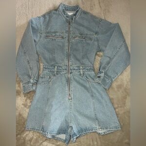 Le Lis Blue Denim Jean Romper